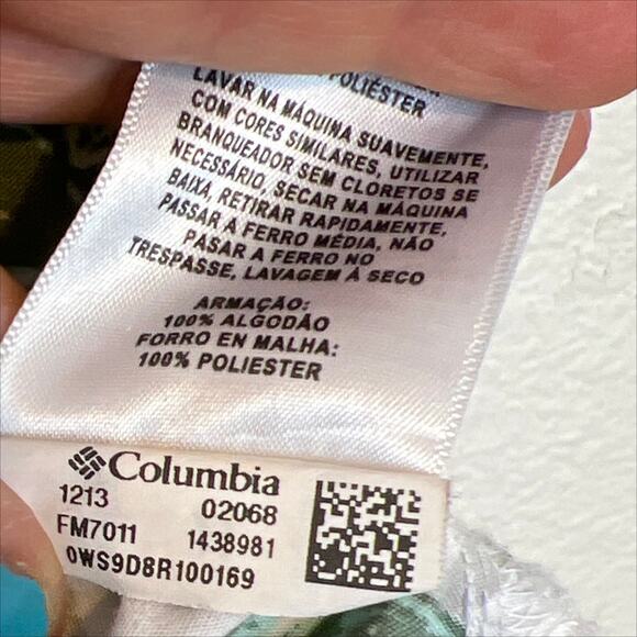 Columbia PFG Trollers Best Short Sleeve Fishing Shirt Small Green White - Picture 7 of 13